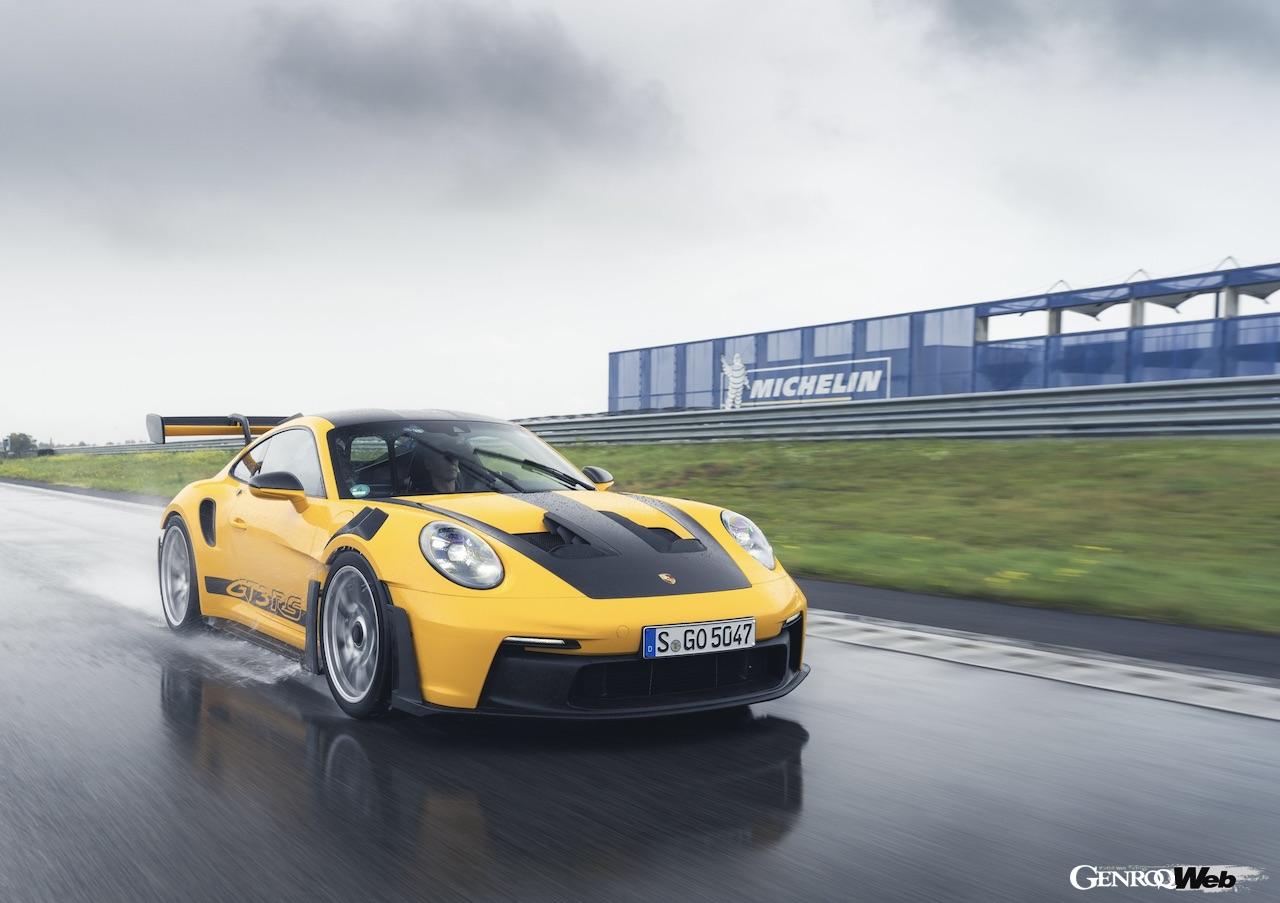 Introducing the Michelin Pilot Sport S 5 tire exclusively for the Porsche 911 GT3 RS, offering excellent performance on wet r