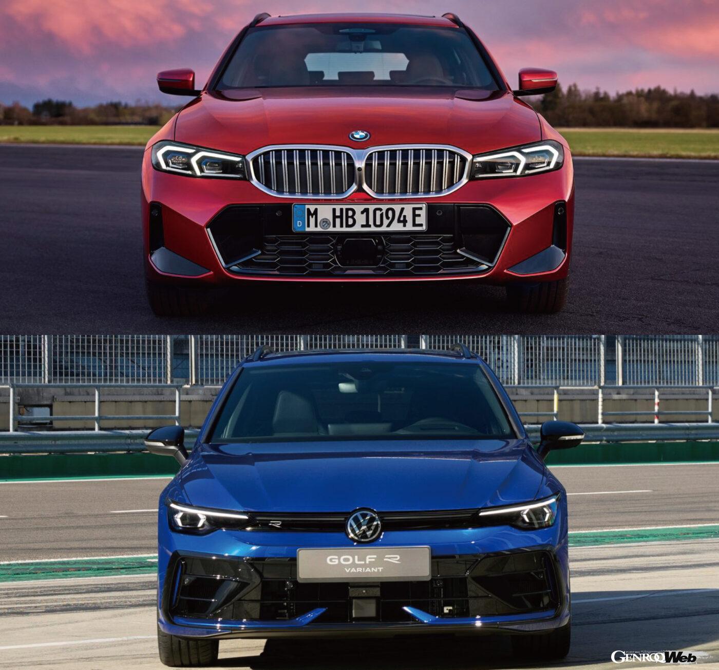 Comparing specs of the Volkswagen Golf Variant and BMW 3 Series Touring, two sports wagons that are surprisingly similar in p