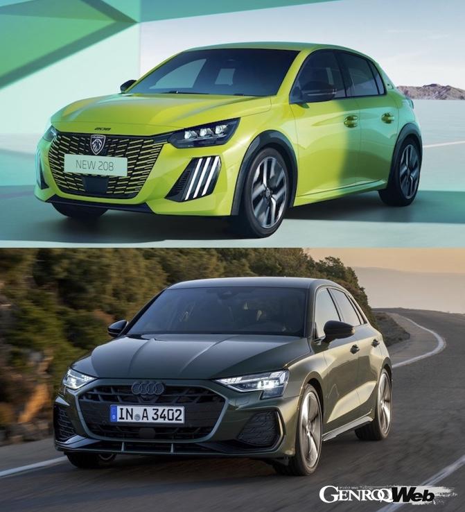 Comparing the specs of the Peugeot 208 and Audi A3, two imported compact cars with prices in the 3 million yen range that are