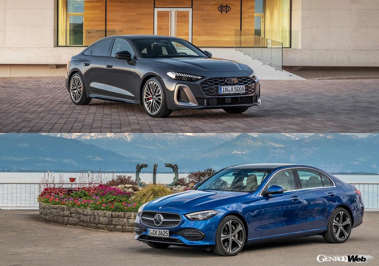 Comparing the specs of the Audi A5 and Mercedes-Benz C-Class, both of which offer attractive prices and are well-equipped.