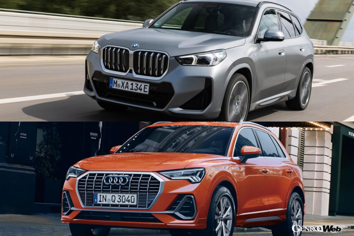 A thorough spec comparison of the BMW X1 vs. Audi Q3, two premium compact SUVs with 1.5L turbocharged front-wheel drive and p