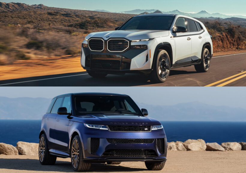 Comparing the specs of the 600-horsepower-plus high-performance SUV Range Rover Sport SV and BMW XM