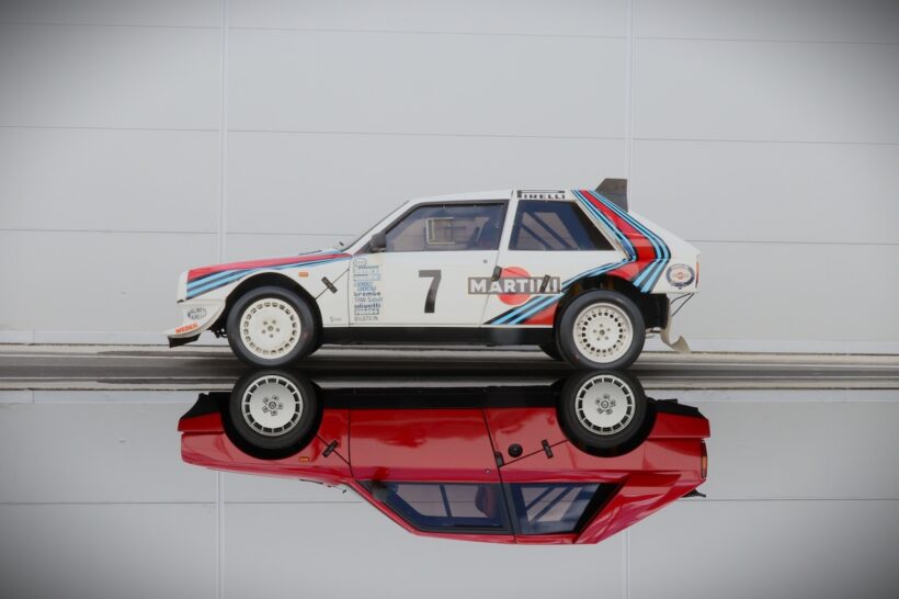 The Lancia Delta S4, the Group B car that achieved a stunning debut victory at the WRC’s final race, the RAC, celebrate