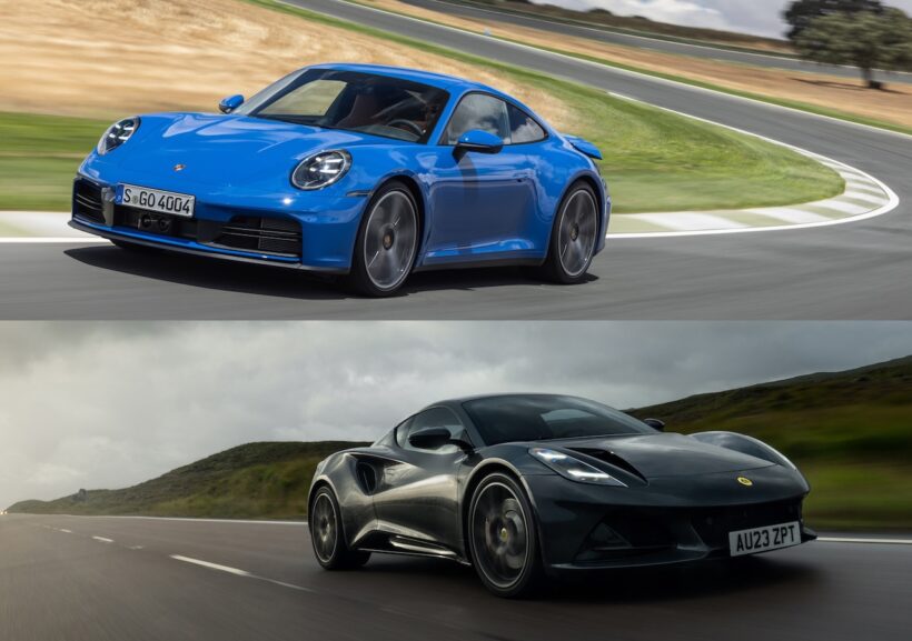 British and German ICE-powered sports car showdown: Porsche 911 Carrera vs. Lotus Emira V6