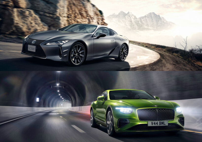 Comparing the contrasting Japanese-British hybrid luxury coupes “Bentley Continental GT Speed” and “Lexus L